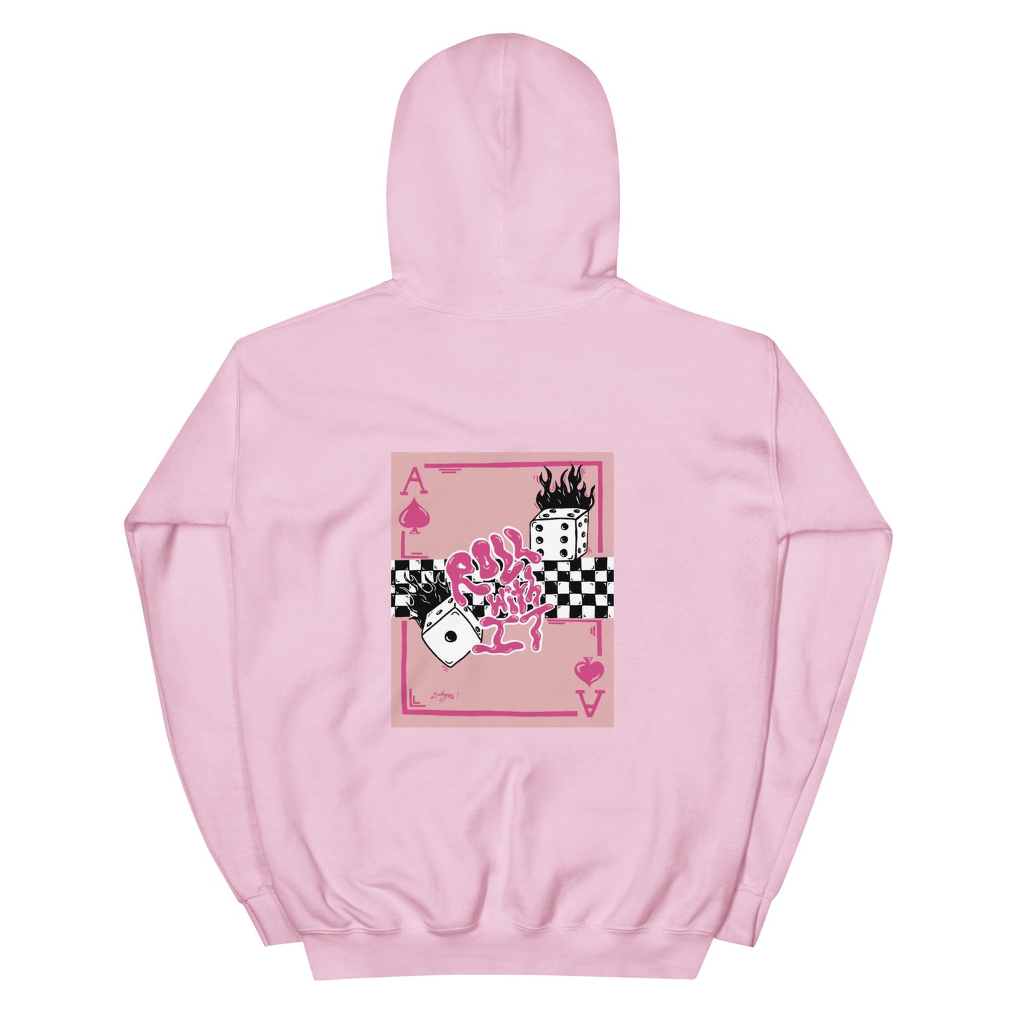 Roll With It Hoodie - Pink (drawstrings)