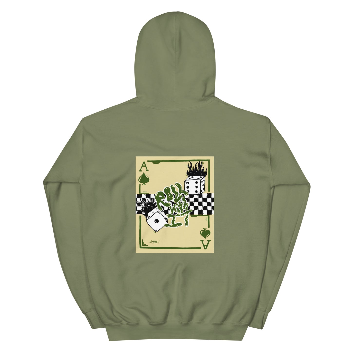 Roll With It Hoodie - Green (drawstrings)