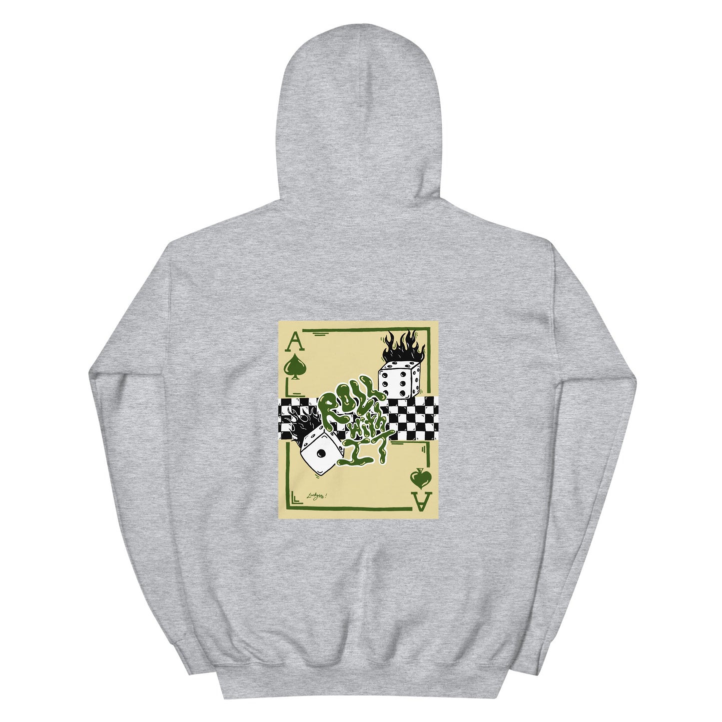 Roll With It Hoodie - Green (drawstrings)