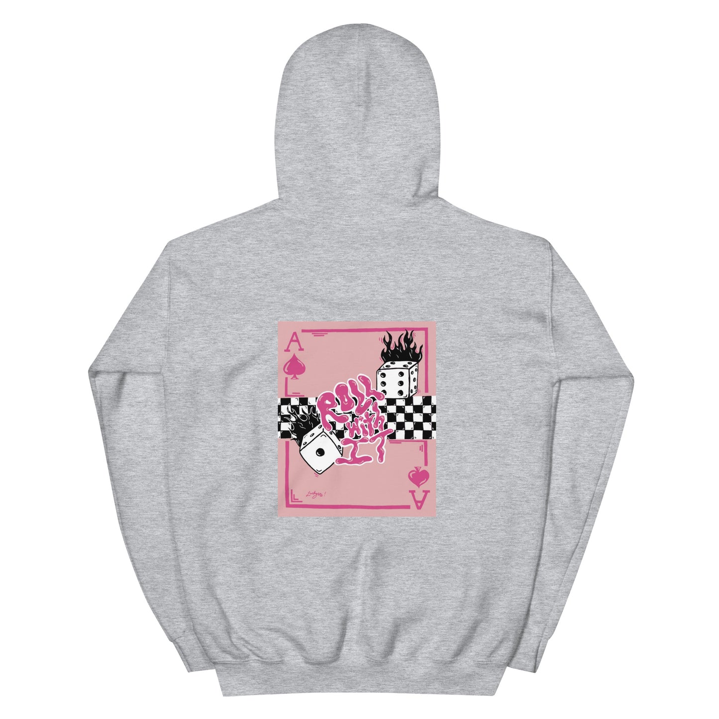 Roll With It Hoodie - Pink (drawstrings)