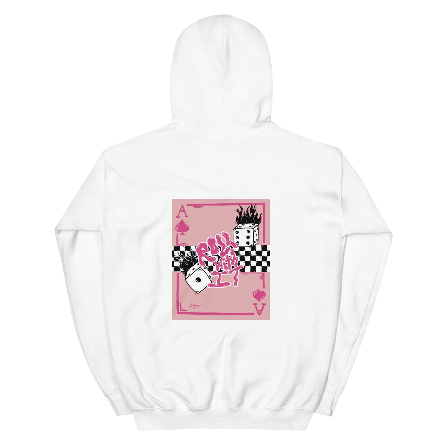 Roll With It Hoodie - Pink (drawstrings)